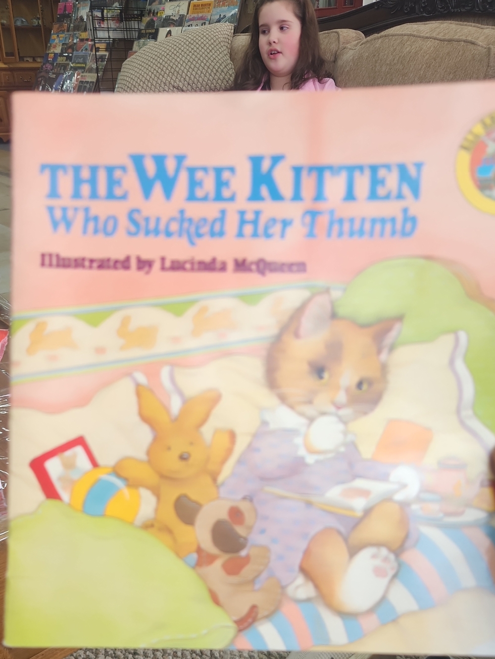 The Wee Kitten Who Sucked Her Thumb Illustrated Children's Book - Pink Cover